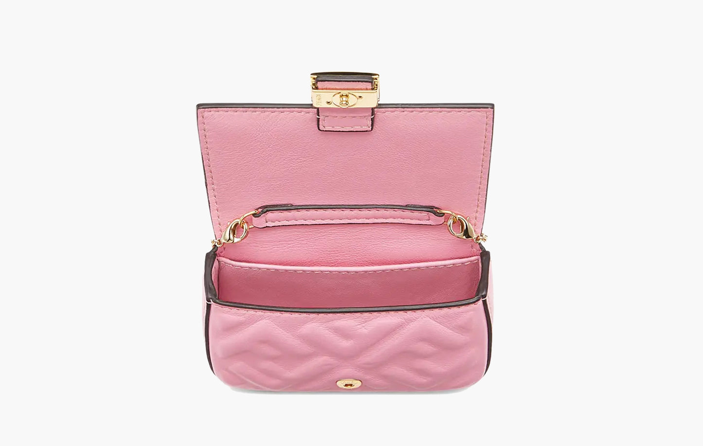 Fendi Baguette Pendant Nano Lambskin Bag Pink | The Sortage