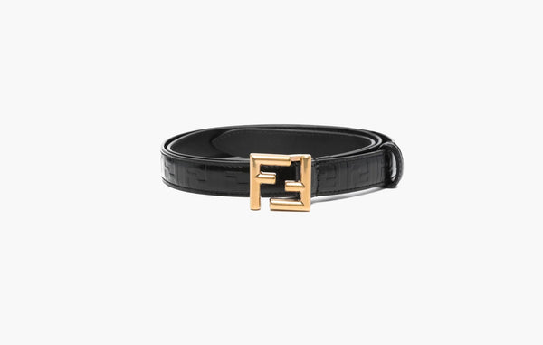 Fendi FF-embossed Leather Belt Black | The Sortage