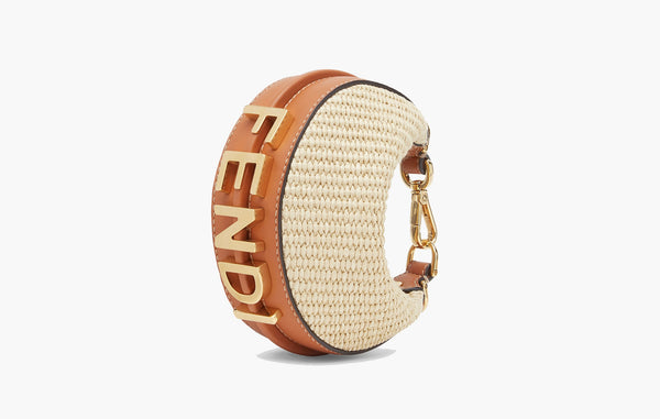 Fendi Nano Fendigraphy Nano Raffia Charm Beige | The Sortage