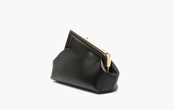 Fendi First Small Leather Clutch Bag Black | The Sortage