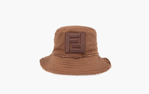 Fendi Logo-appliqué Cotton Bucket Hat Chocolate Brown | The Sortage
