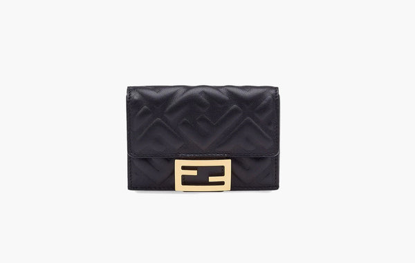 Fendi Monogram FF Pattern Leather Wallet Black | The Sortage