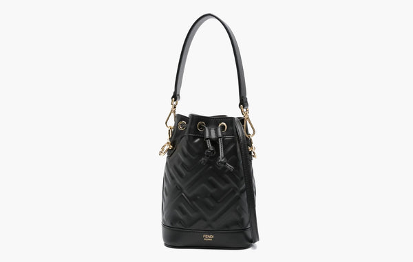 Fendi Mon Tresor Small FF Leather Bucket Bag Black | The Sortage