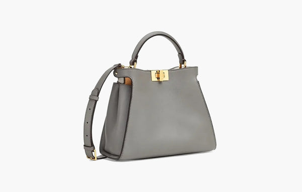 Fendi Peekaboo Iconic Essentially Leather Tote Bag Grey  | The Sortage