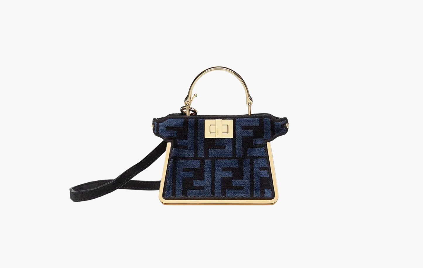 Fendi Peekaboo ISeeU FF Canvas Bag Navy & Black | The Sortage