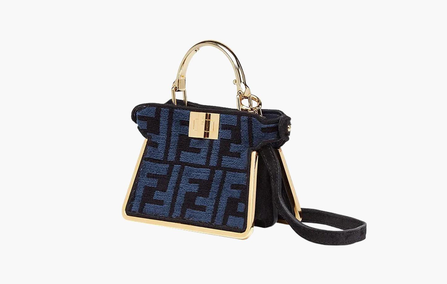 Fendi Peekaboo ISeeU FF Canvas Bag Navy & Black | The Sortage