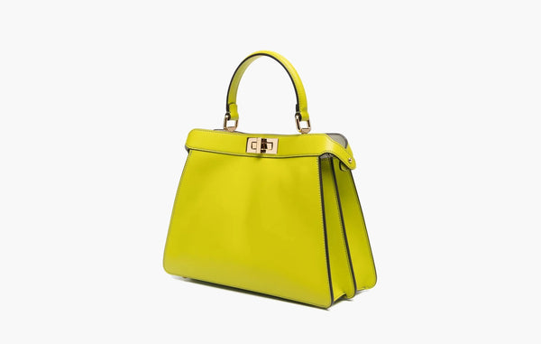 Fendi Peekaboo Leather Tote Bag Bright Green | The Sortage