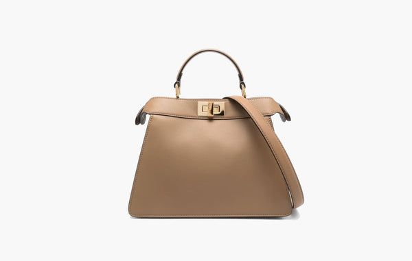 Fendi Peekaboo Medium Leather Crossbody Bag Olive Brown | The Sortage