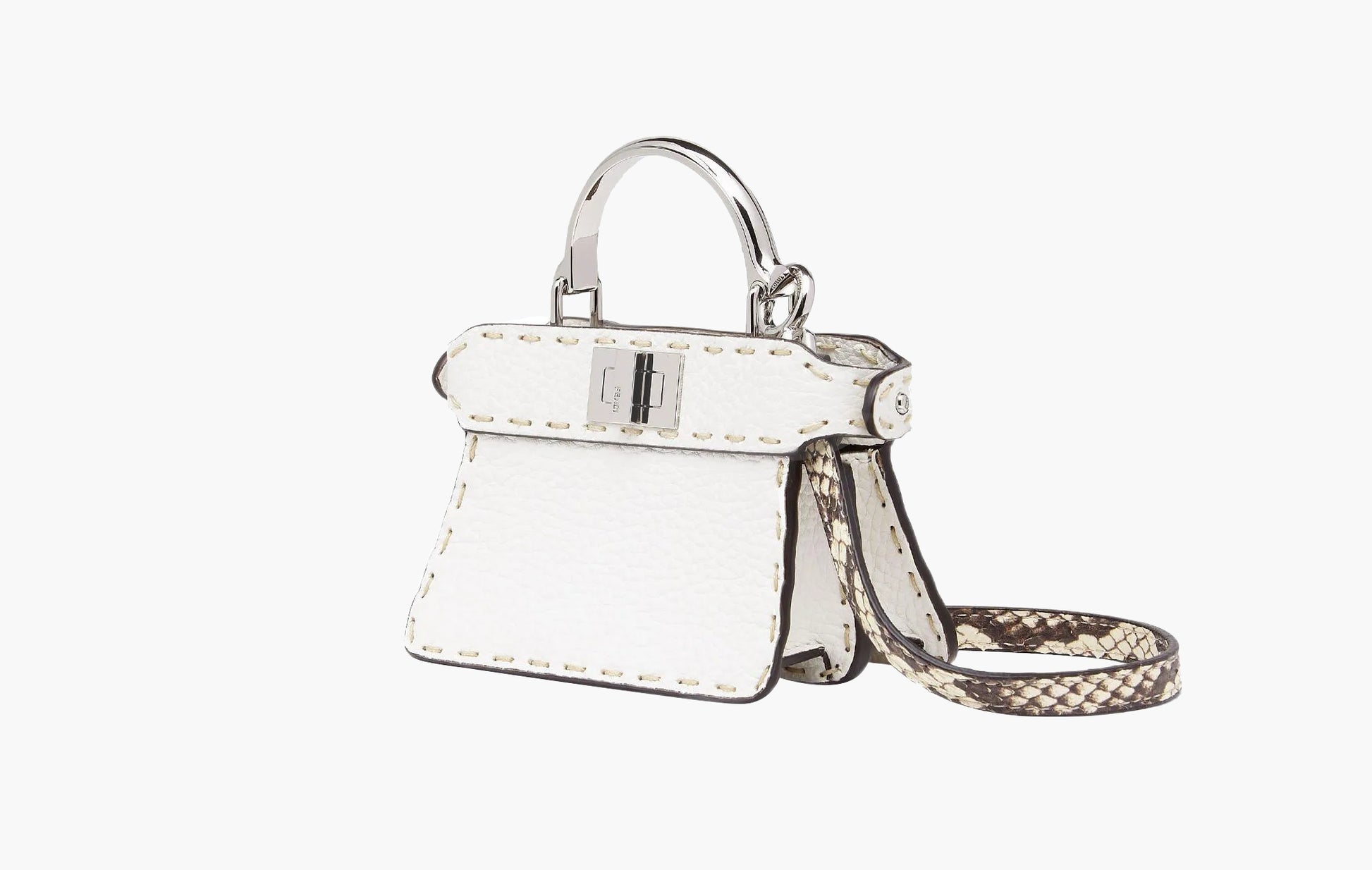 Fendi Peekaboo Nano Leather Tote Bag White | The Sortage