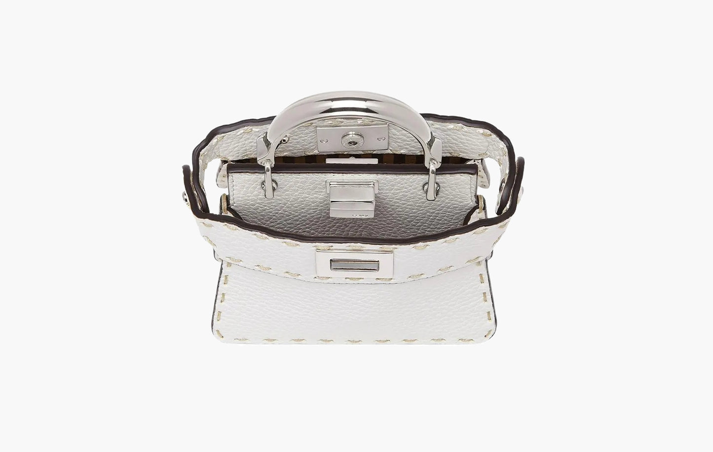 Fendi Peekaboo Nano Leather Tote Bag White | The Sortage