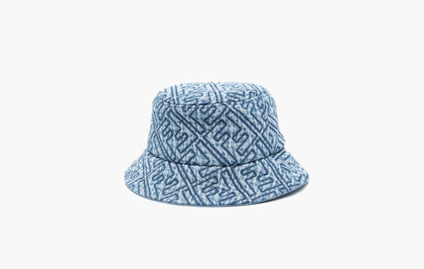 Fendi Quilted-logo Denim Bucket Hat Blue | The Sortage