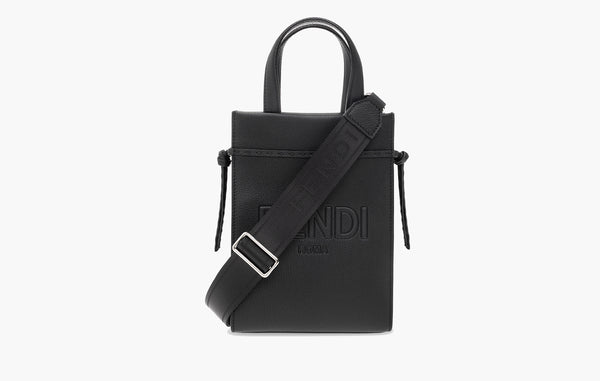 Fendi Roma Go To Shopper Mini Leather Bag Black | The Sortage