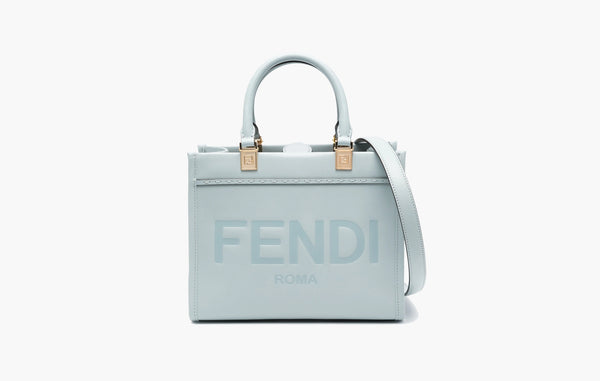 Fendi Sunshine Small Leather Shopper Bag Light Blue | The Sortage