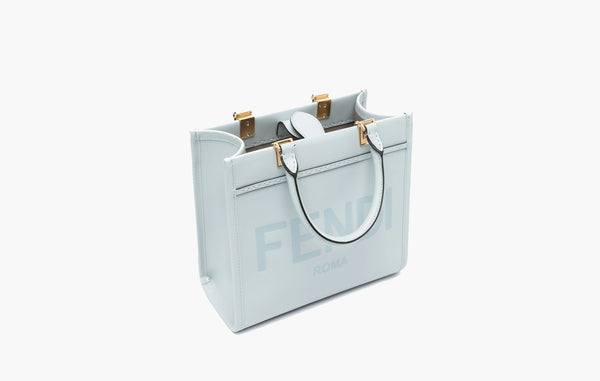 Fendi Sunshine Small Leather Shopper Bag Light Blue | The Sortage