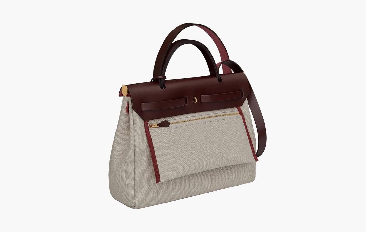 Hermes Herbag Zip 31 Bag Retourne & Gold Beton Rouge Sellier | The Sortage