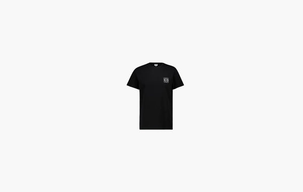 Loewe Anagram Embroidered Cotton Round Neck Short Sleeve Black | Sortage.