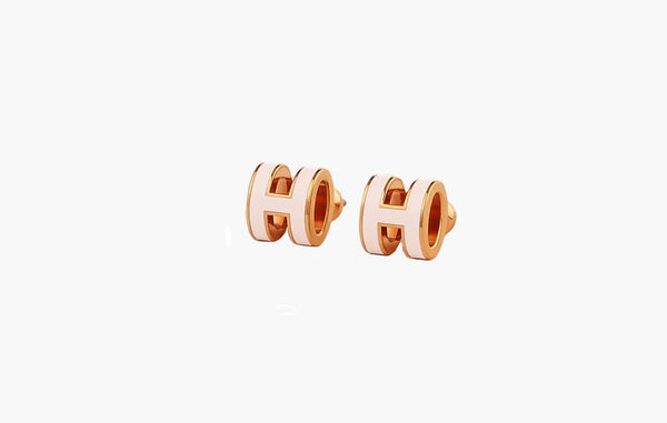 Hermes Mini Pop H Earrings Rose Dragée | The Sortage