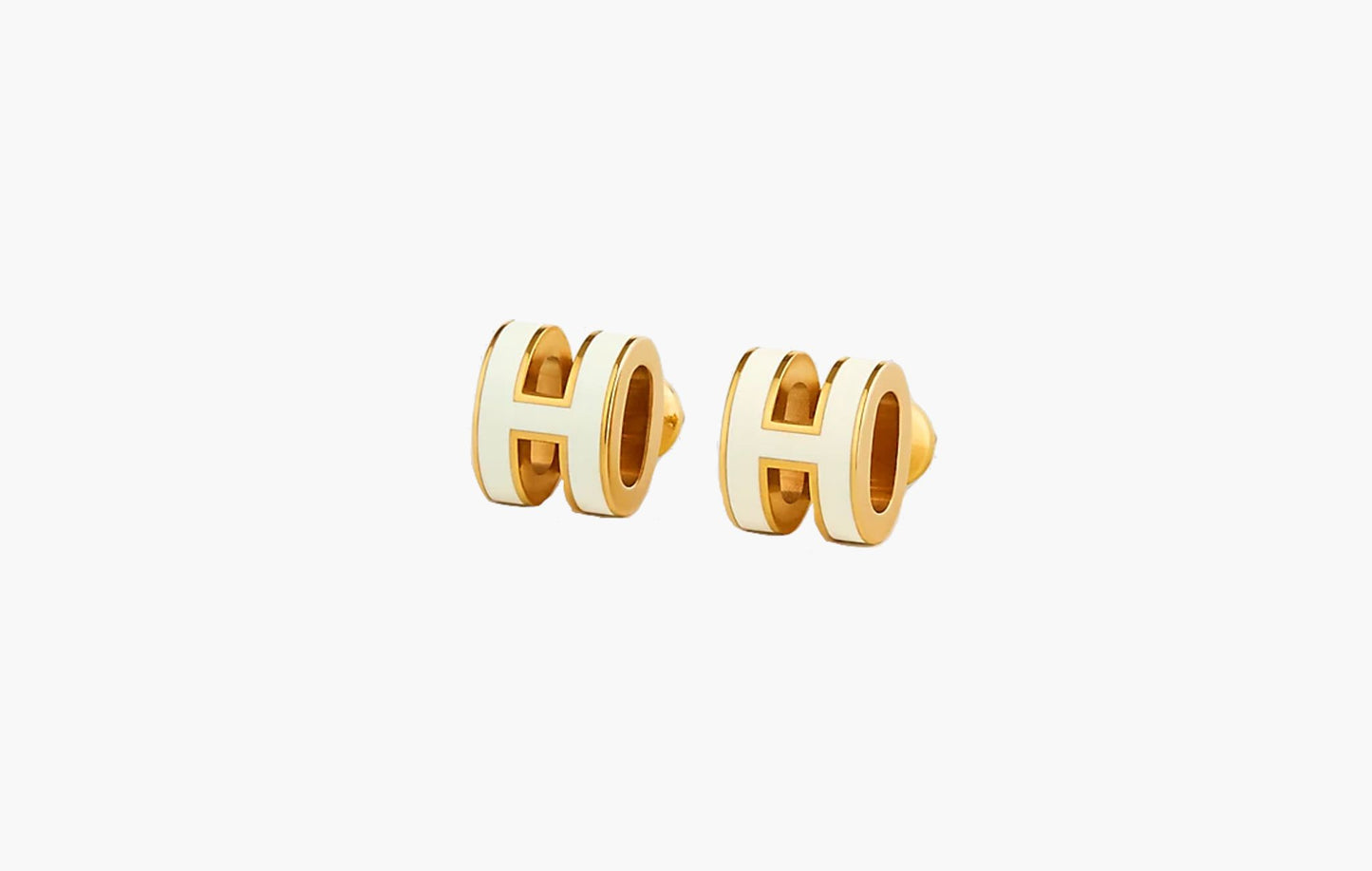 Hermes Mini Pop H Earrings Blanc | The Sortage