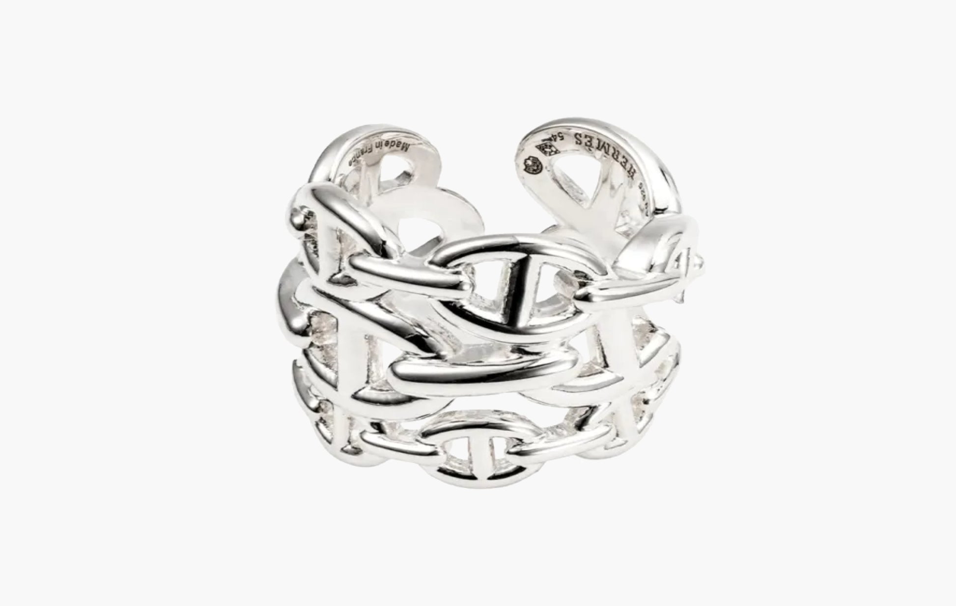 Hermes Large Chaine D'Ancre Enchainee Ring Sterling Silver | The Sortage