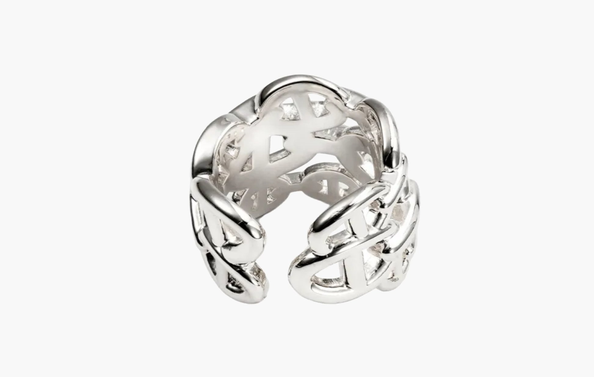 Hermes Large Chaine D'Ancre Enchainee Ring Sterling Silver | The Sortage