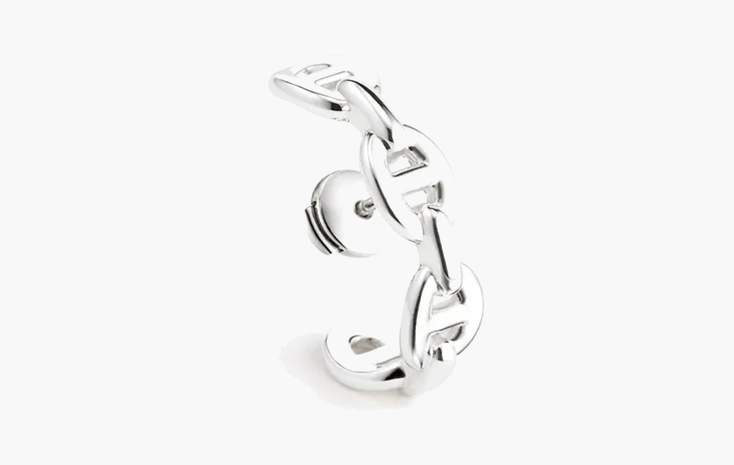 Hermes Single Chaine D'Ancre Enchainee Ear Climber Earring  Sterling Silver | The Sortage