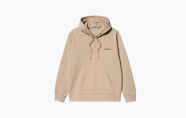 Carhartt WIP Hooded Script Embroidery Sweat Khaki | Sortage.