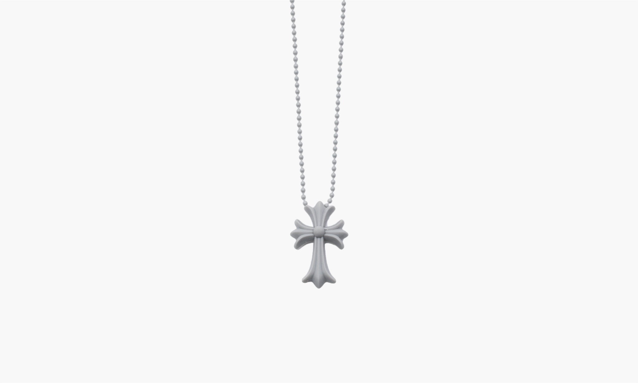 Chrome Hearts Silicone Cross Necklace White | The Sortage