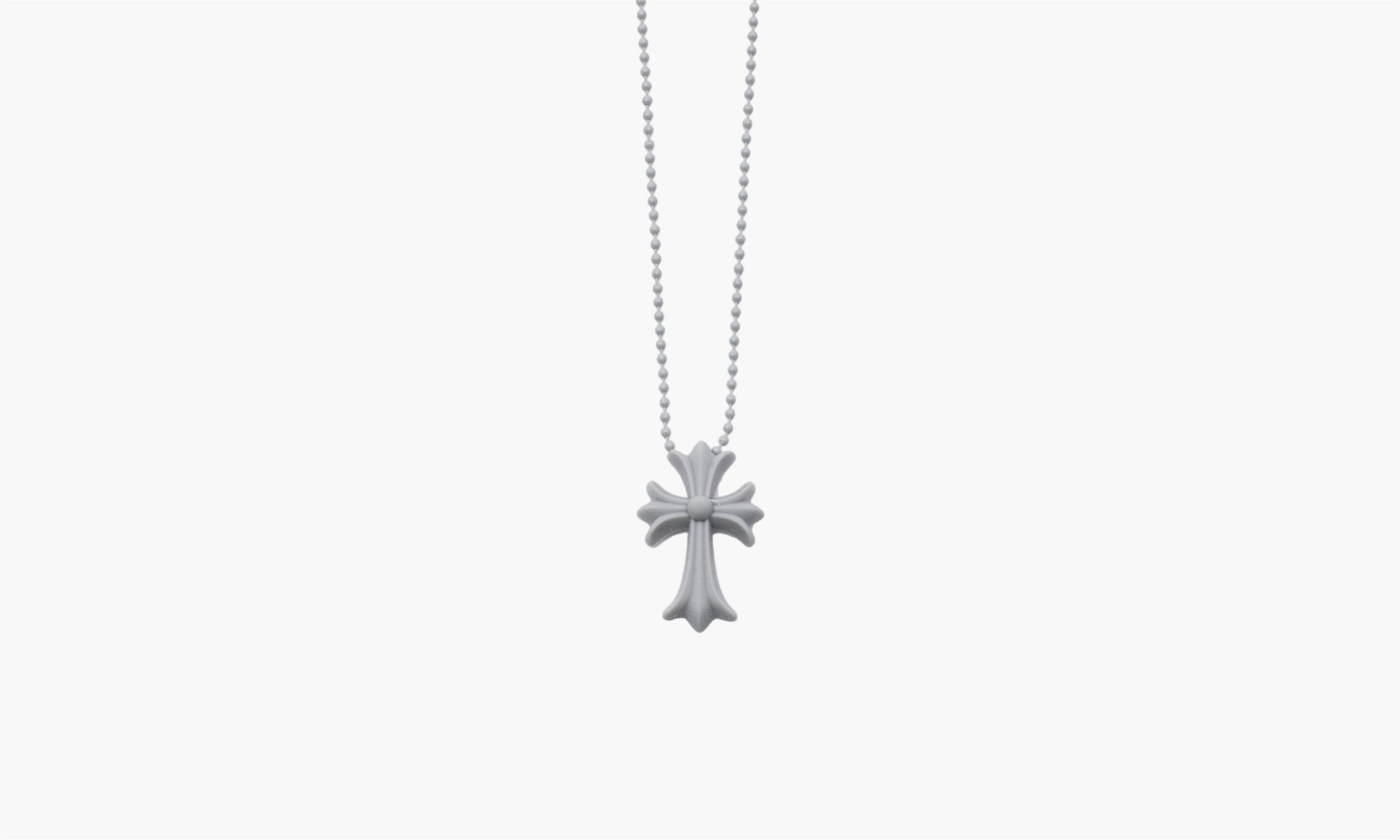 Chrome Hearts Silicone Cross Necklace White | The Sortage