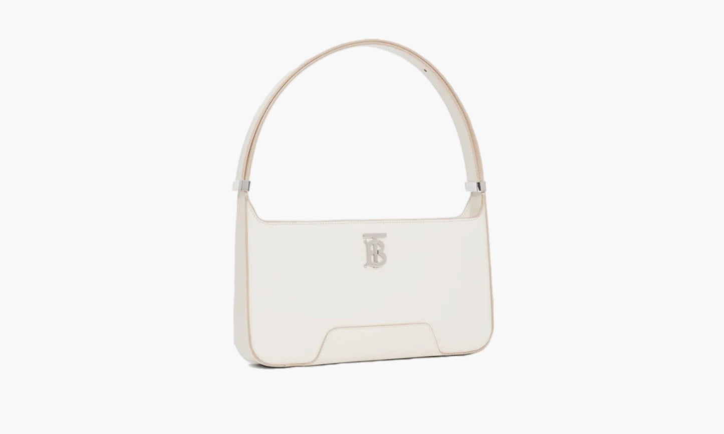 Burberry Leather TB Shoulder Bag Cream White | The Sortage