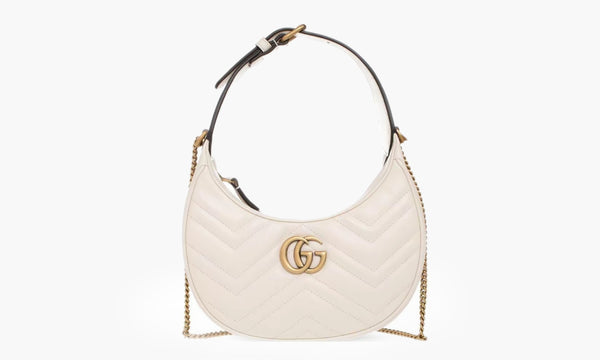 Gucci GG Marmont Half-Moon Shaped Leather MINI Bag White | The Sortage