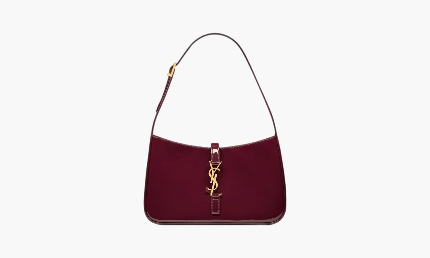 Saint Laurent Le 5 À 7 Mini Patent Leather Shoulder Bag Dark Red Wine| The Sortage