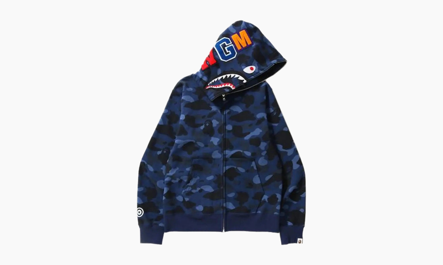 BAPE Color Camo Shark Full Zip Hoodie Blue | The Sortage