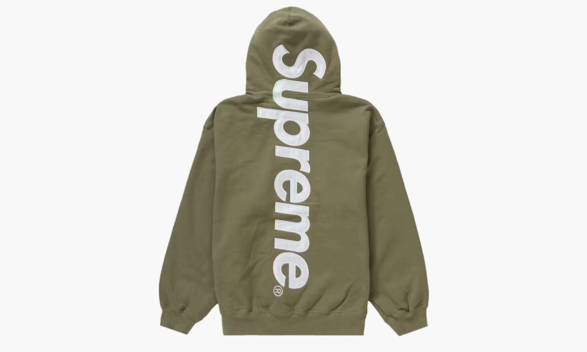 Supreme Satin Appliqué Hooded Sweatshirt Light Olive - FW23 | The