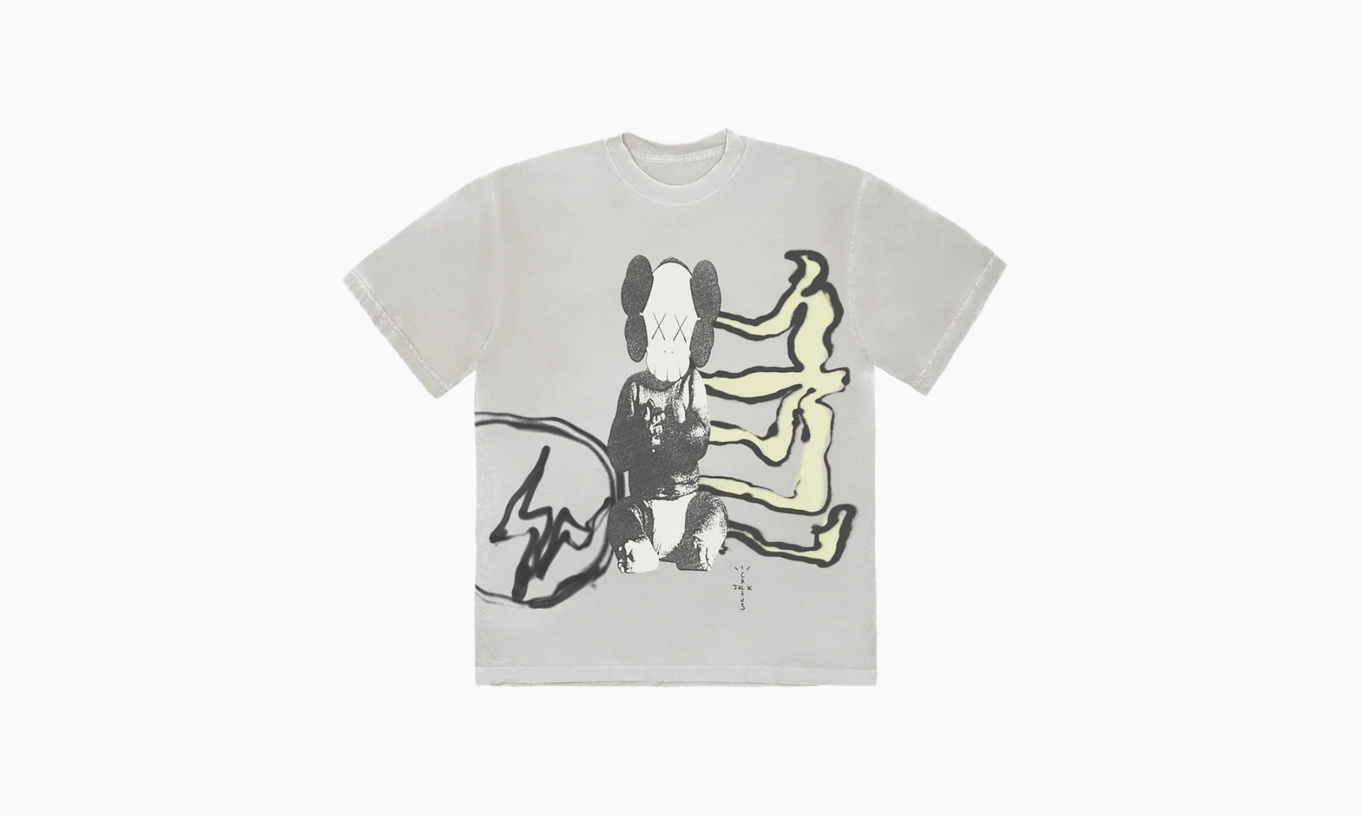 Travis Scott Cactus Jack + Kaws For Fragment Tee Aged Yellow | The Sortage