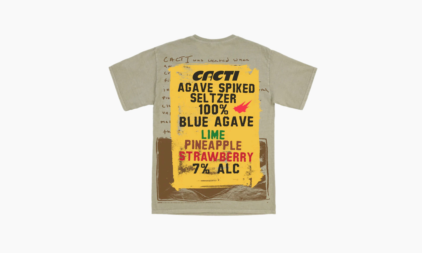 Travis Scott Cacti Painted Sign Tee Tee Olive | The Sortage