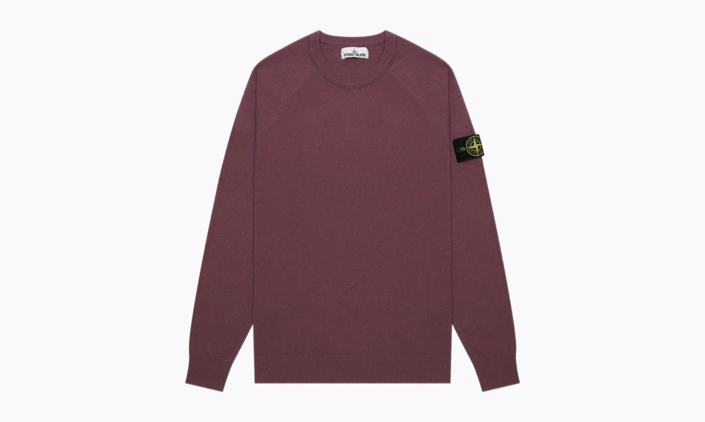 Stone Island Sweatshirt Basic Crew Neck Cotton Knit Burdundy | The Sortage