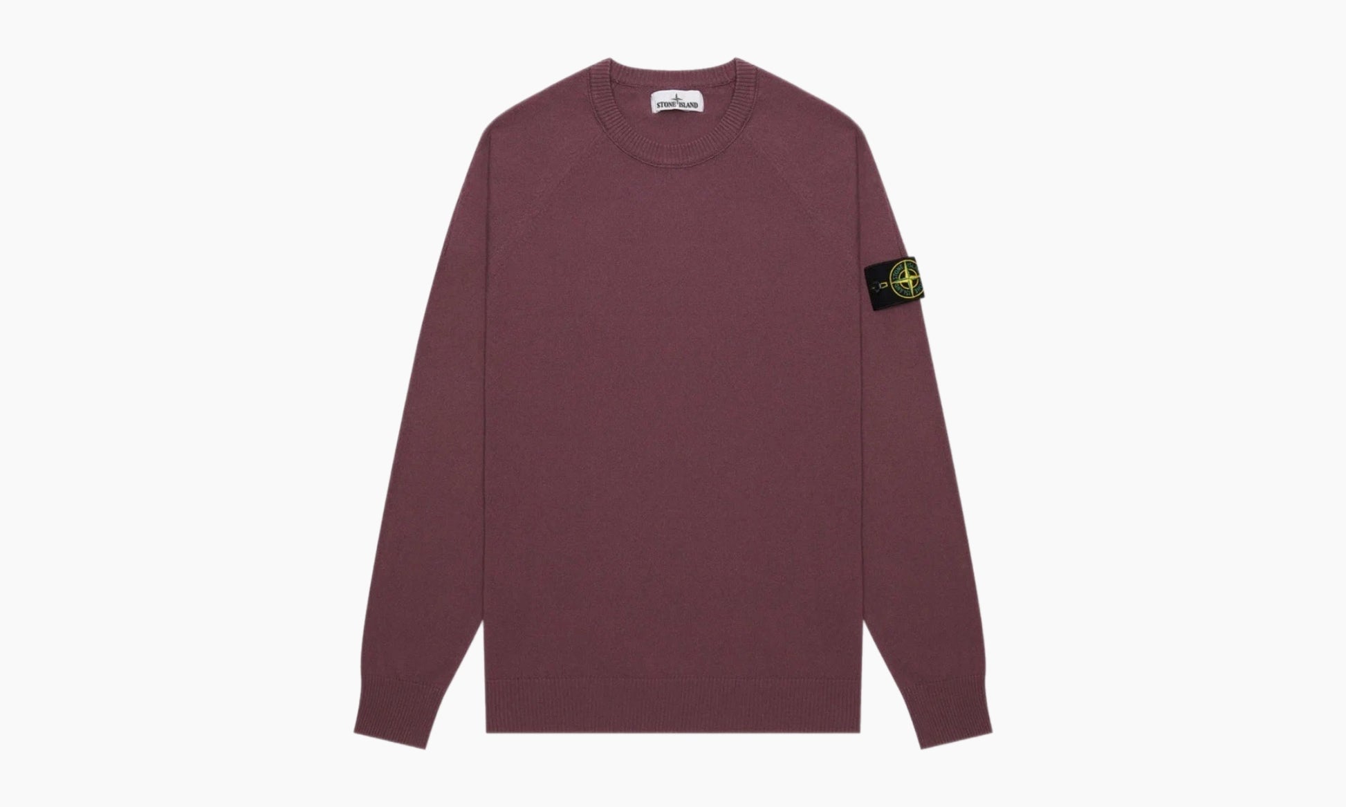 Stone Island Sweatshirt Basic Crew Neck Cotton Knit Burdundy | The Sortage