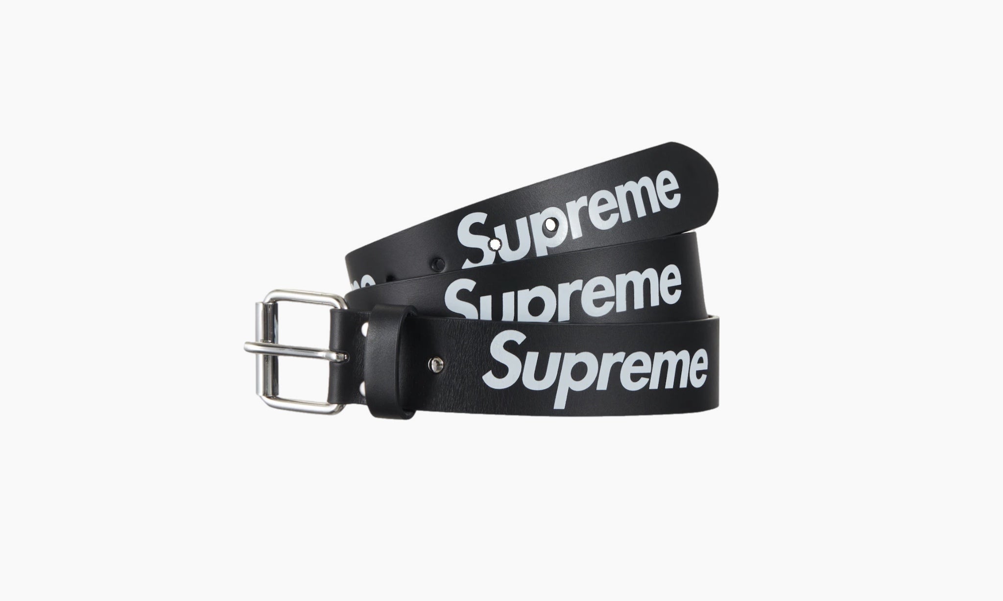 Supreme Repeat Leather Belt SS23 Black | The Sortage