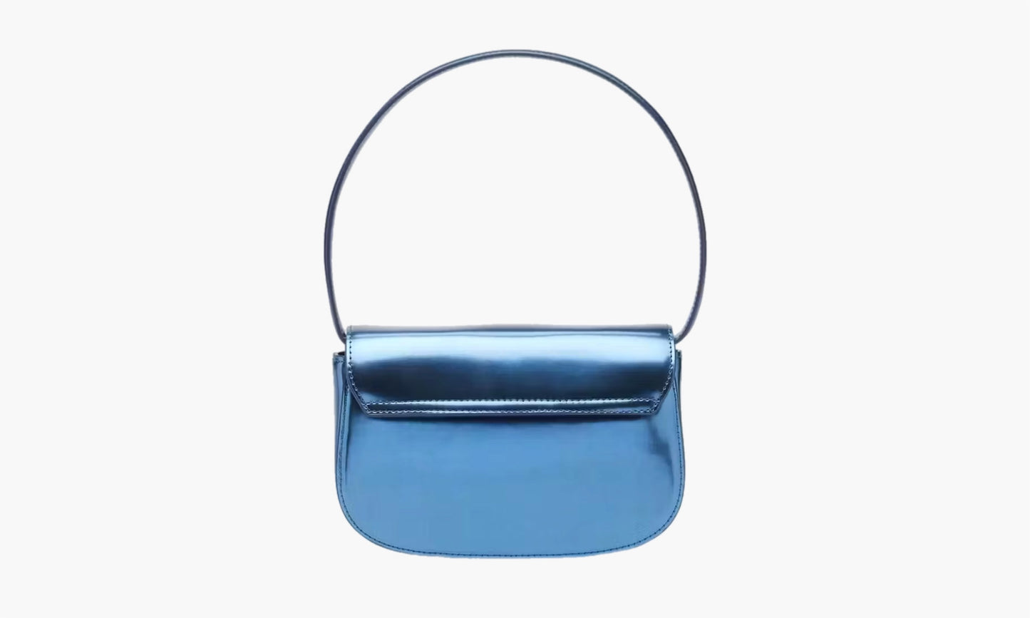 Diesel 1DR Shoulder Bag Mirrored Leather Blue | The Sortage