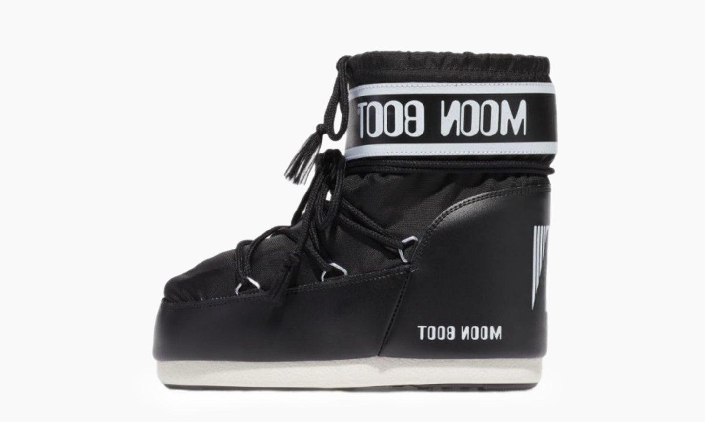 Moon Boot Icon Low Nylon Boot "Black White"