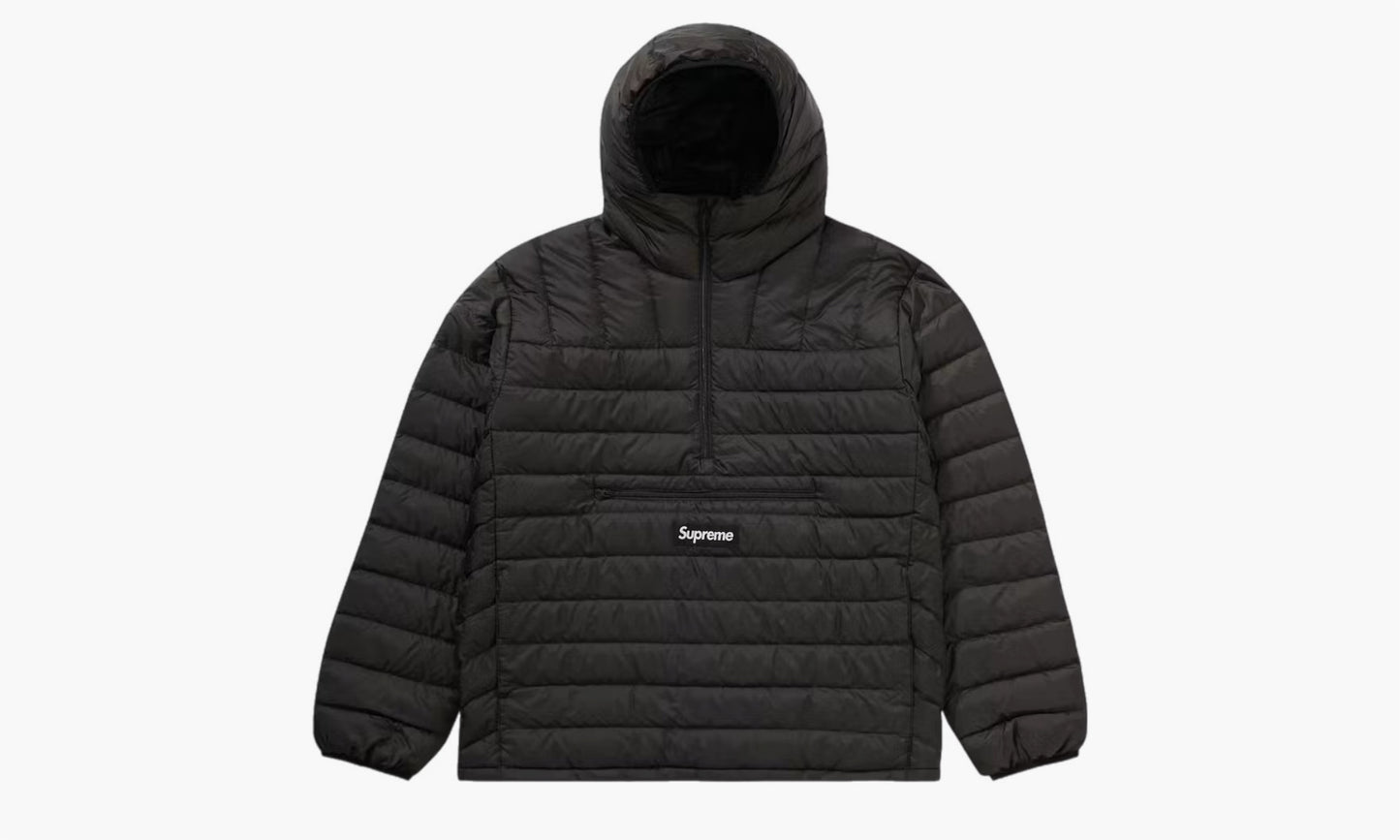 Supreme Micro Down Half Zip Hooded Pullover Black - FW22 | The Sortage