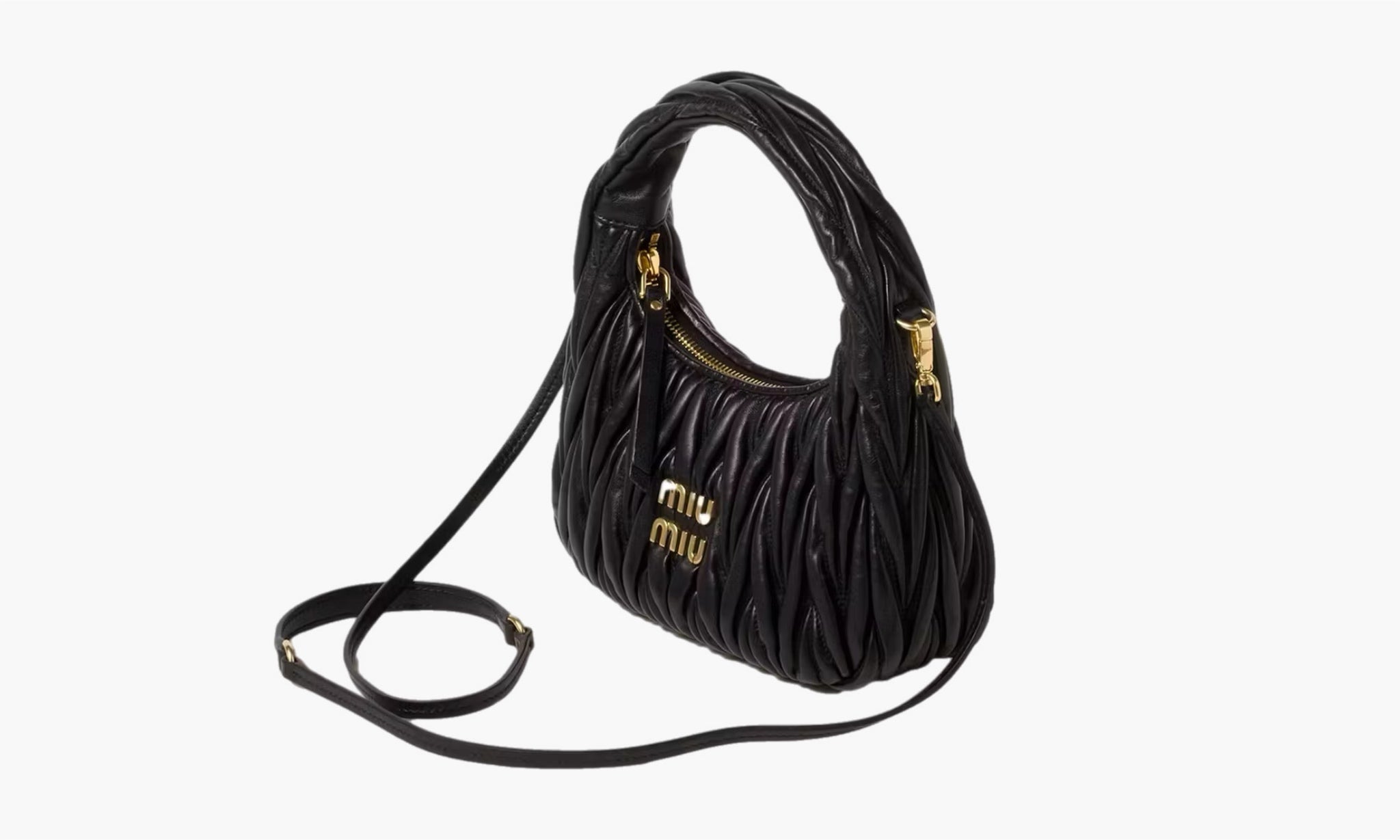 Miu Miu Wander Matelasse Nappa Leather Mini Hobo Bag 