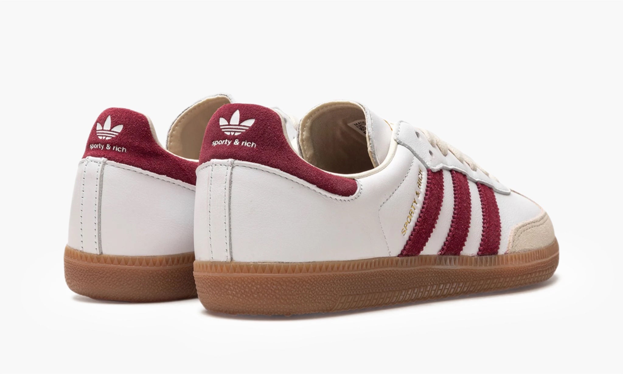 Adidas white and store maroon