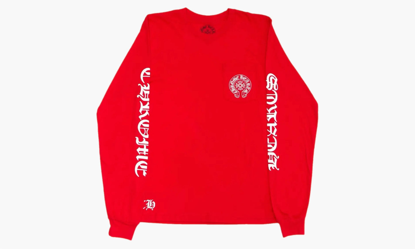 Chrome Hearts Horse Shoe L/S T-shirt Red/White | The Sortage