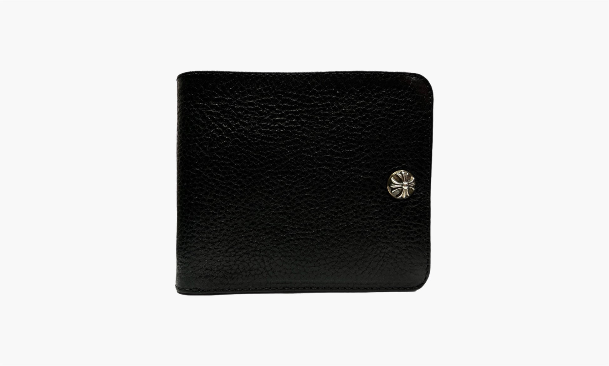 Chrome Hearts One Snap Cross Button Leather Wallet Black | The Sortage