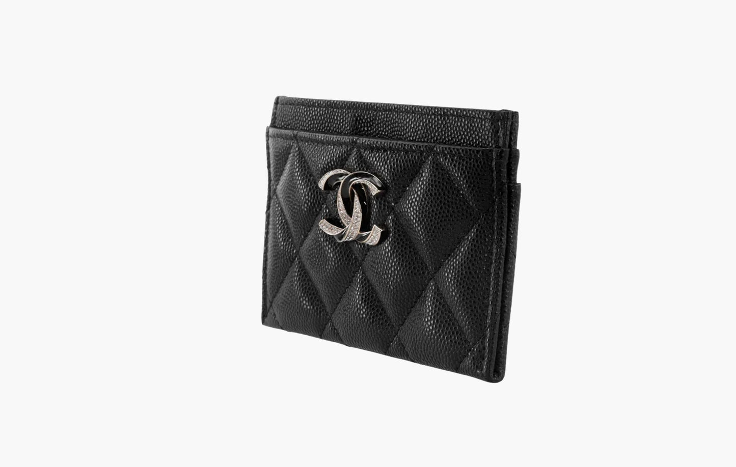 Chanel СС Inlaid Logo Geniune Leather Cardholder Black | Sortage