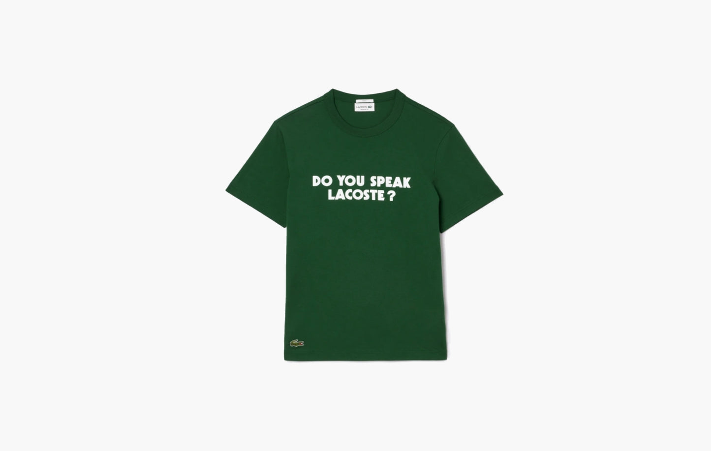 Lacoste Effect Slogan T-shirt White Green | Sortage.