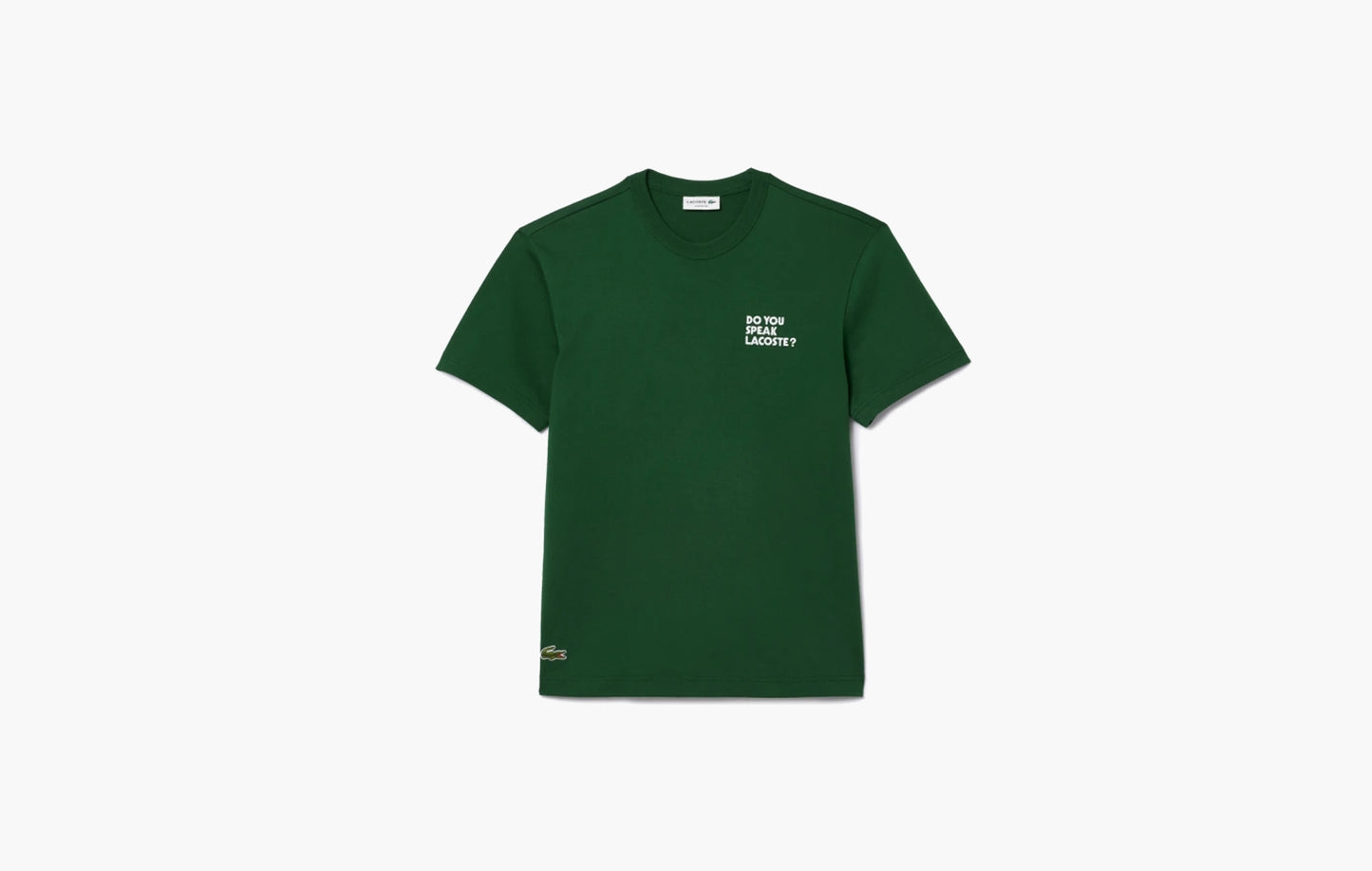 Lacoste Cotton Pique Effect Slogan Back T-shirt Green | Sortage.