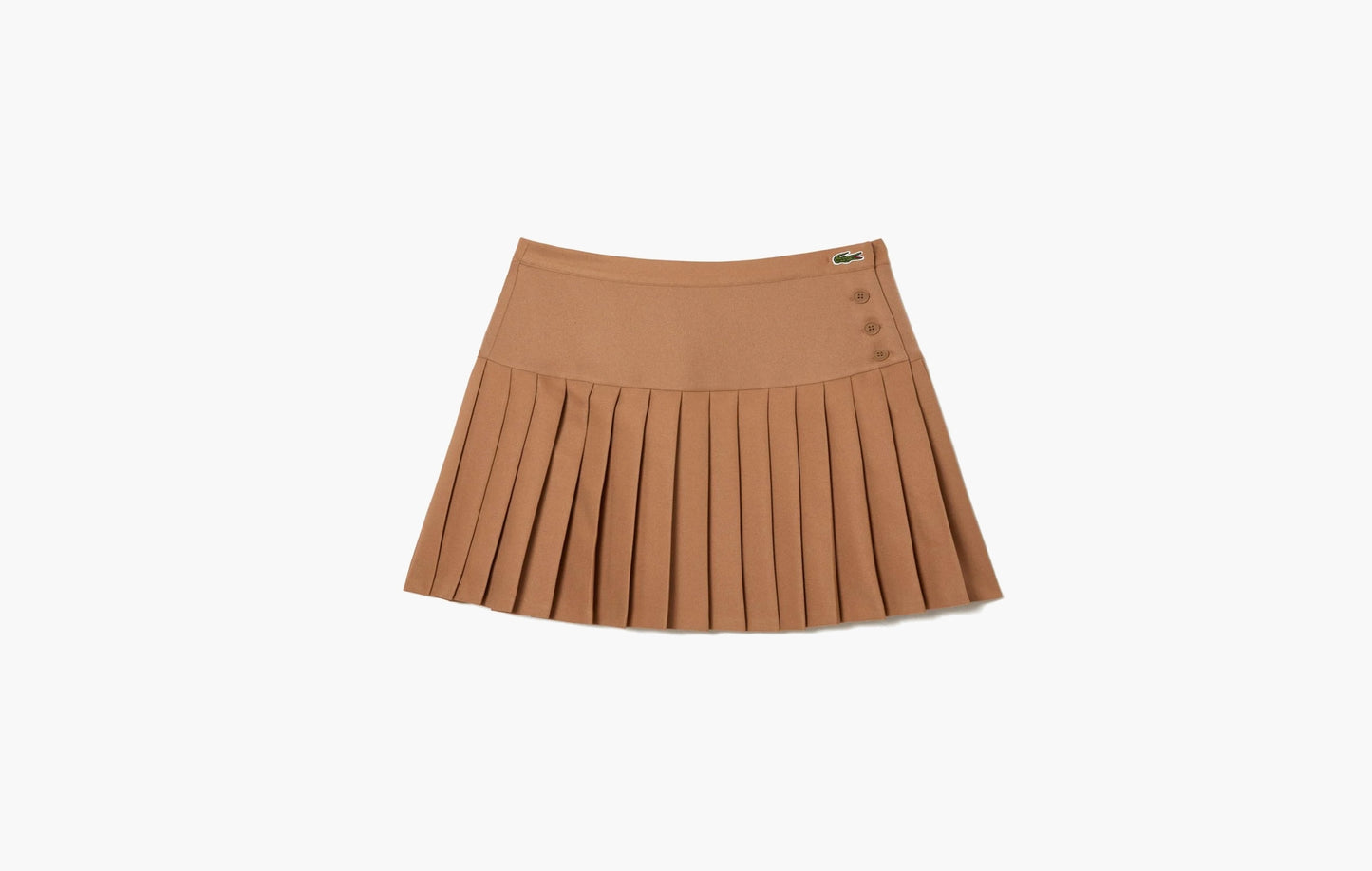 Lacoste Short Pleated Button Waist Skirt Brown | Sortage.