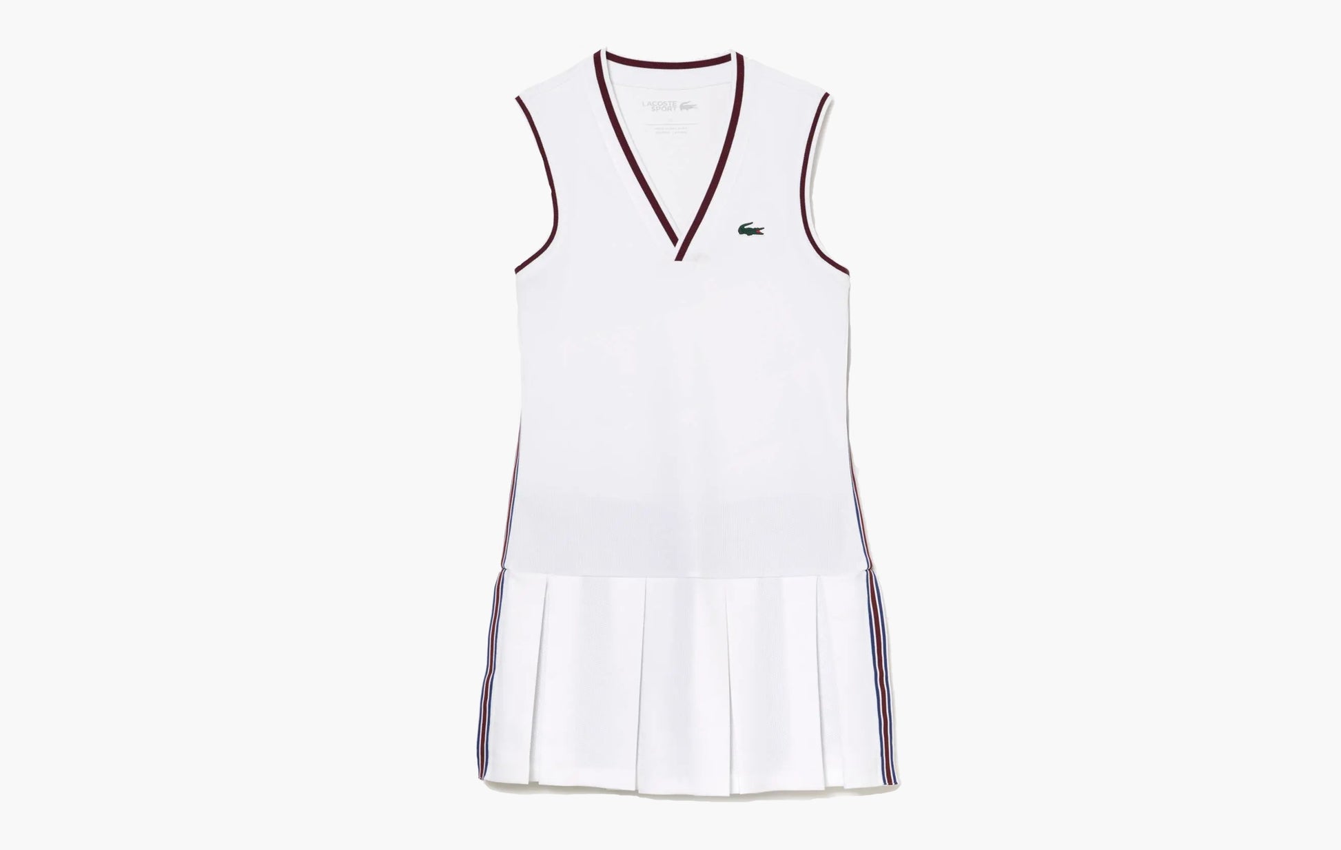 Lacoste Tennis Dress with Removable Pique Shorts White / Blue | Sortage.